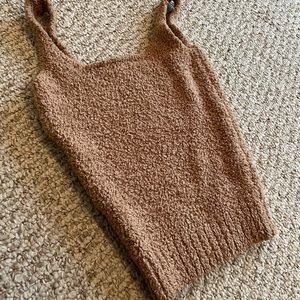 Skims Cozy Knit Tank - in Camel